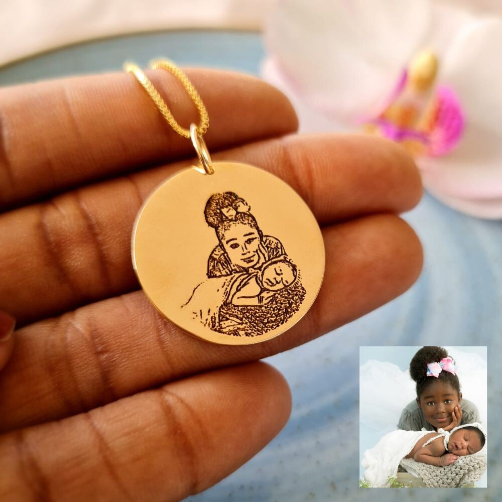 Colar Medalha com Foto Personalizado Frete e Verso