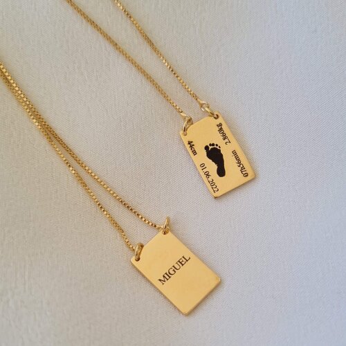 Colar Escapulário Personalizado com Nome ate 2 Filhos Dados