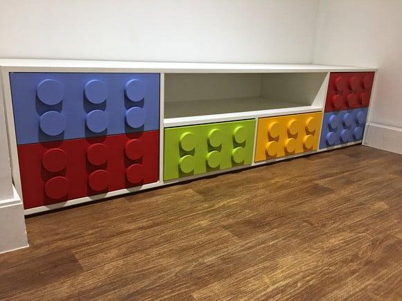 Armário Organizador Infantil Lego com Gavetas e Portas 1,80m