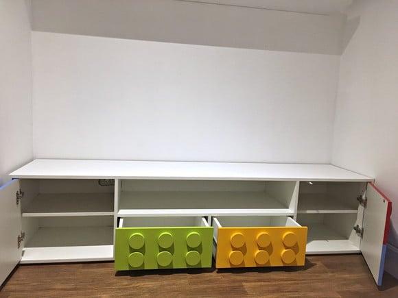 Armário Organizador Infantil Lego com Gavetas e Portas 1,80m