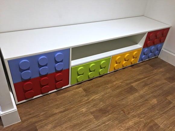 Armário Organizador Infantil Lego com Gavetas e Portas 1,80m