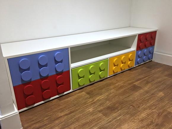 Armário Organizador Infantil Lego com Gavetas e Portas 1,80m