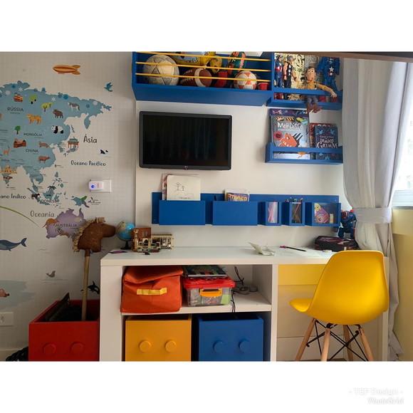 Kit Organizador Infantil com Mesa e Caixas Lego | TEF Marcenaria