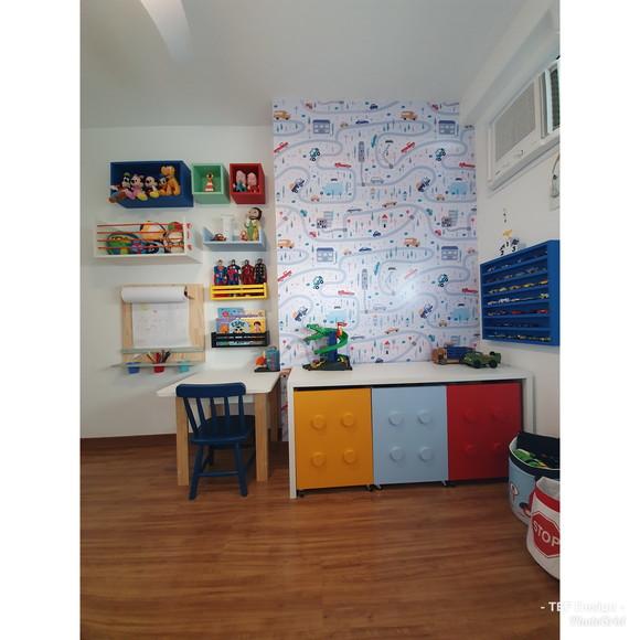 Kit Infantil Completo com Estante de Carrinhos, Nichos e Caixas T