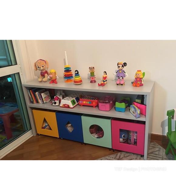 Organizador Infantil com Caixas e Estante para Livros | TEF Marce