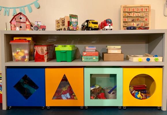 Organizador Infantil com Caixas e Estante para Livros | TEF Marce