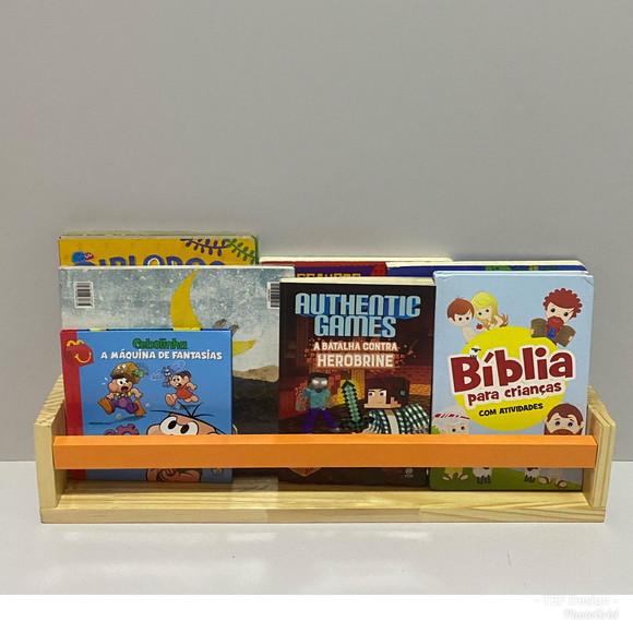 Porta Livros Infantil pinus 60 cm | Prateleira para Livros Infant