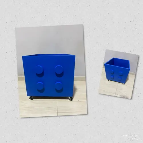 Caixa de Brinquedos Infantil Lego com Rodízios 40x40 em MDF