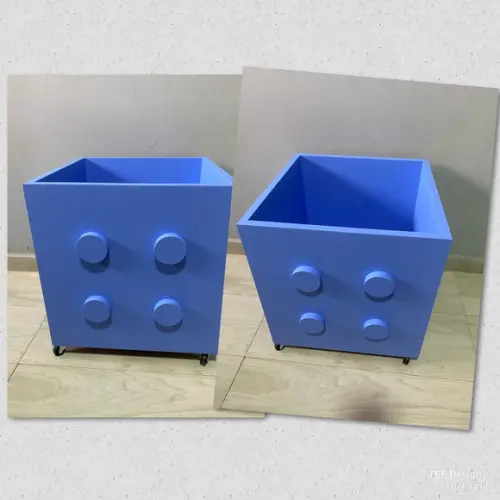 Caixa de Brinquedos Infantil Lego com Rodízios 40x40 em MDF