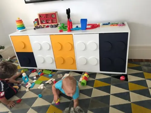 Armário Organizador Infantil Lego 1,60m para Brinquedos em MDF Colorido