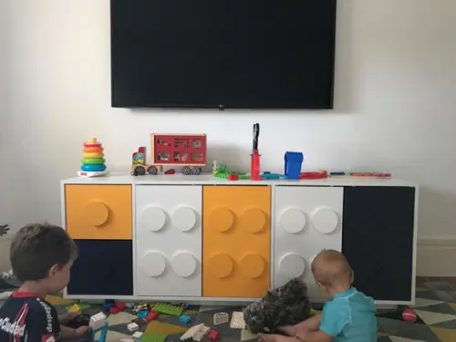 Armário Organizador Infantil Lego 1,60m em MDF para Brinquedos