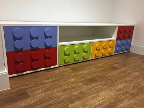 Armário Organizador Infantil Lego com Gavetas e Portas 1,80m