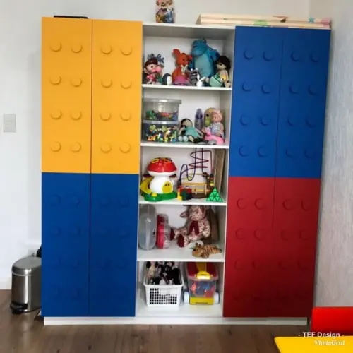 Armário Organizador Infantil com Nichos e 4 Portas 1,60m em MDF