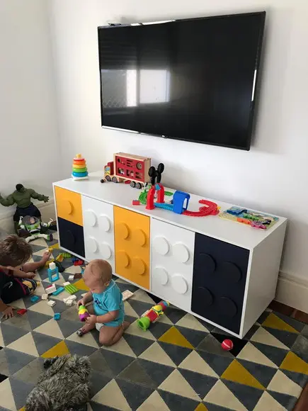 Armário Organizador Infantil Lego 1,60m em MDF para Brinquedos