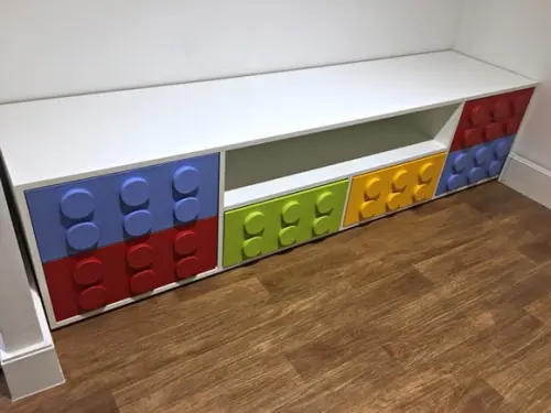 Armário Organizador Infantil Lego com Gavetas e Portas 1,80m