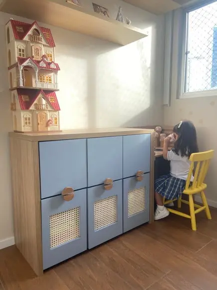 Conjunto Infantil Montessori com Mesa Regulável e Caixas Organizadoras em MDF