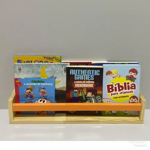 Porta Livros Infantil pinus 60 cm | Prateleira para Livros Infantil em MDF