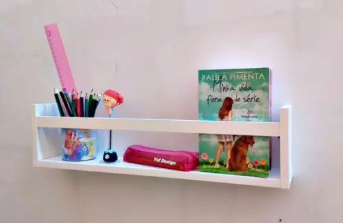Porta Livros Infantil Branco 60 cm | Prateleira para Livros Infantil em MDF