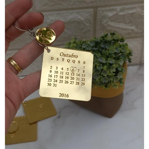 Chaveiro Calendário Casamento Personalizado | 2 un (par)