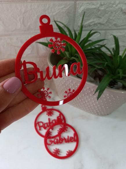 Enfeite De Natal Flocos Personalizado | 8cm Ø