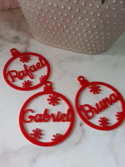 Enfeite De Natal Flocos Personalizado | 8cm Ø