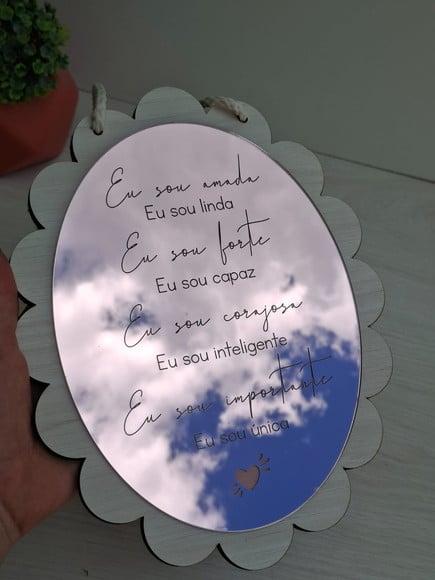 Espelho com Frases de Afirmações