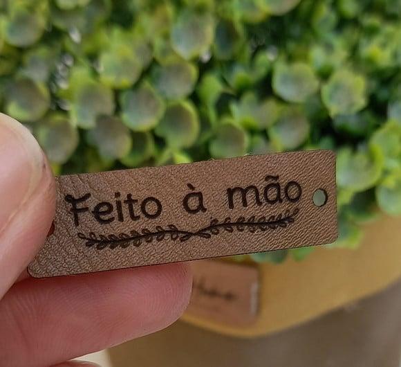 Etiqueta Couro Sintético feito à Mão