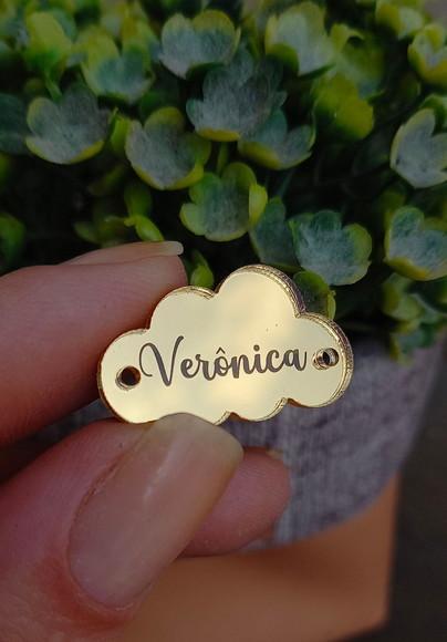 Etiqueta em Acrílico Dourado | Nuvem 2,5cm