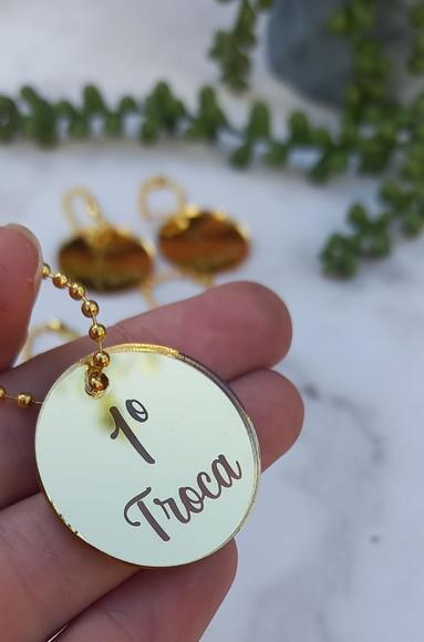 Kit Plaquinhas Troca e Saída Maternidade em Acrílico Dourado
