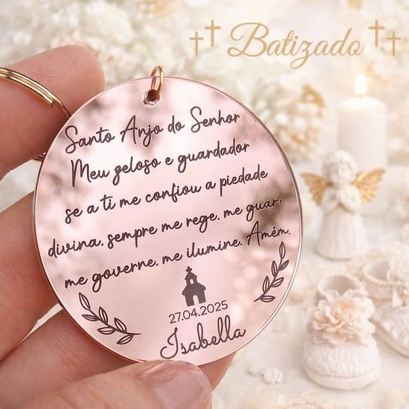 Lembrancinha Batizado Anjo da Guarda Nome Personalizado