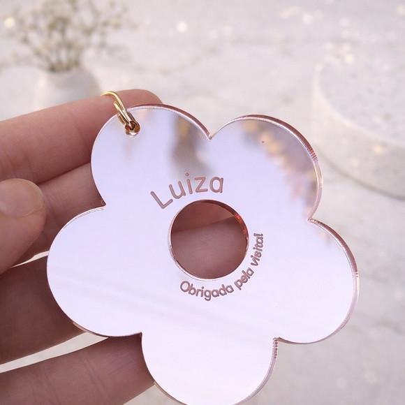 Lembrancinha Maternidade Chaveiro Flor Acrílico Personalizad
