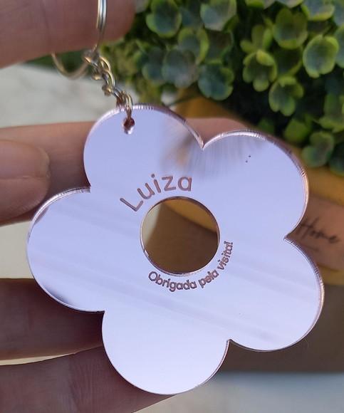 Lembrancinha Maternidade Chaveiro Flor Acrílico Personalizad