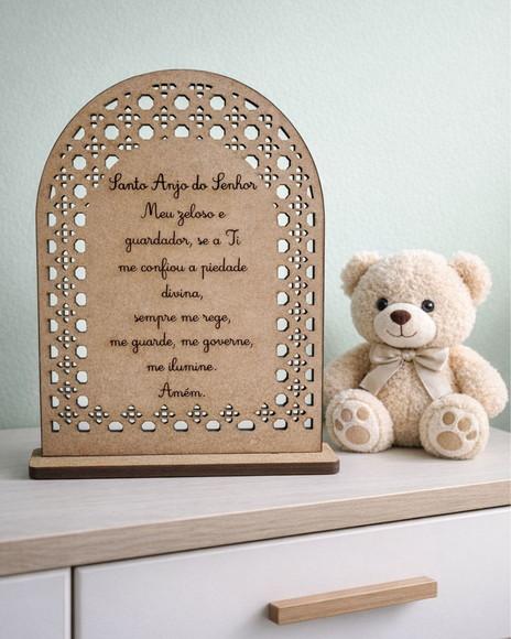 Oração Santo Anjo | Decoração Cristã para Quarto de Bebê