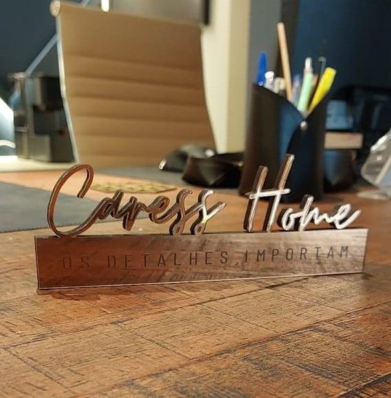 Placa Decorativa Profissão Personalizada Acrílico Bronze
