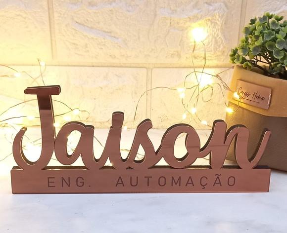 Placa Decorativa Profissão Personalizada Acrílico Bronze