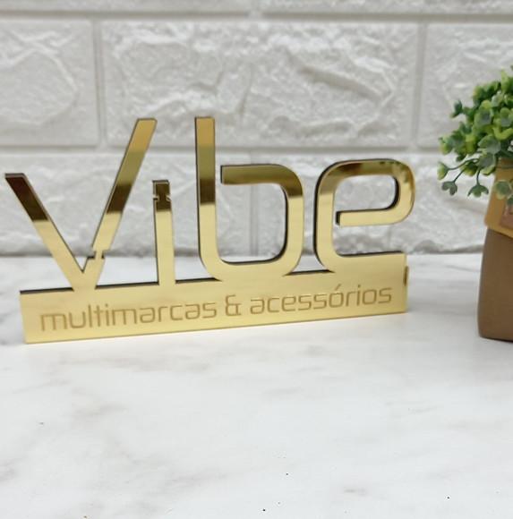 Placa Decorativa Profissão Personalizada Acrílico Dourado