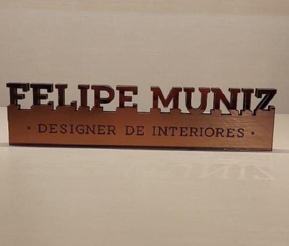 Placa Decorativa Profissão Personalizada Acrílico Bronze