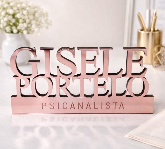 Placa Decorativa Profissão Personalizada Acrílico Rosa