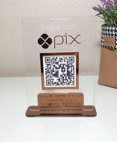 Placa Pague com Pix com Logomarca