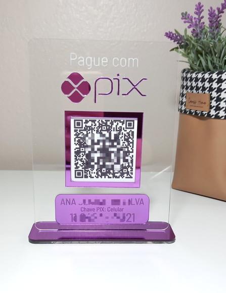 Placa Pague com Pix com Logomarca