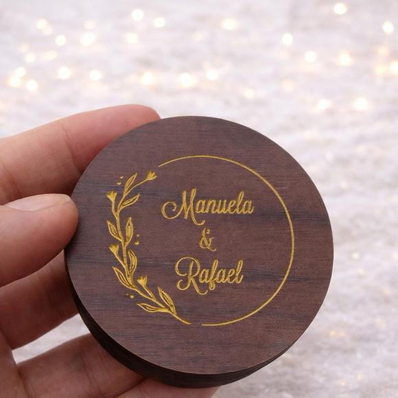 Porta Alianças de Bolso Casamento Personalizado