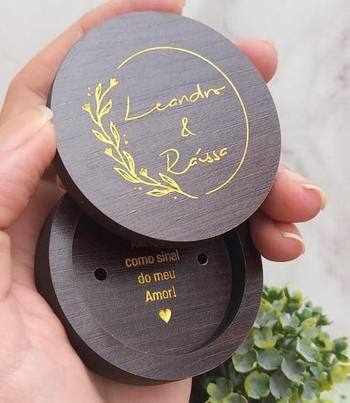 Porta Alianças de Bolso Casamento Personalizado
