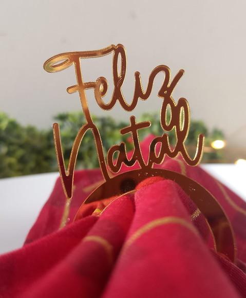 Porta Guardanapo Feliz Natal em Acrílico - Kit 6 Peças
