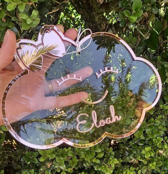 Porta Maternidade Personalizado em Acrílico - Modelo Nuvem
