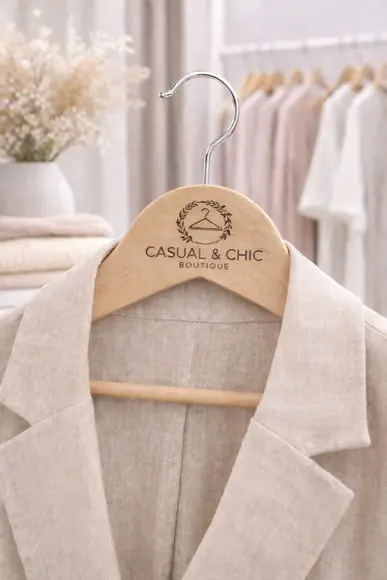 Cabide em Madeira Personalizado com Logo Nome