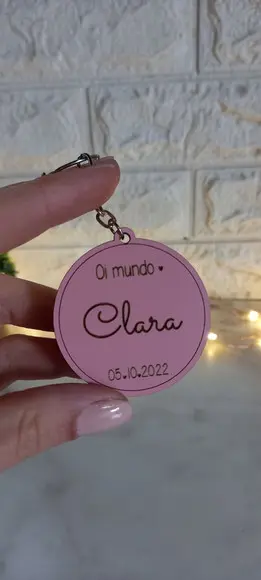 Chaveiro Nascimento Rosa "oi Mundo"