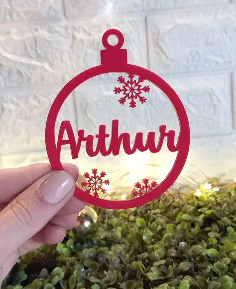 Enfeite De Natal Flocos Personalizado | 8cm Ø