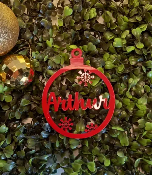 Enfeite De Natal Flocos Personalizado | 8cm Ø