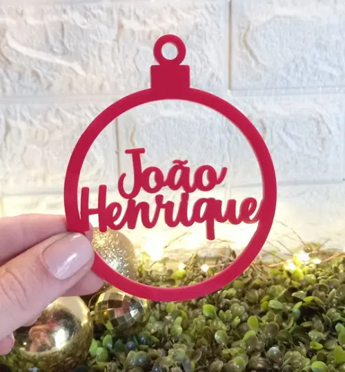 Enfeite de Natal Personalizado | 8cm Ø