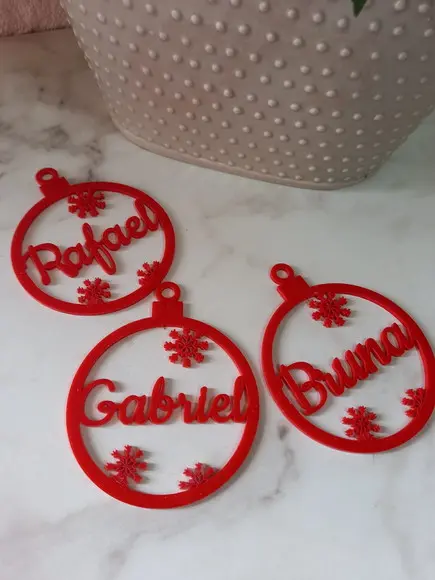 Enfeite De Natal Flocos Personalizado | 8cm Ø